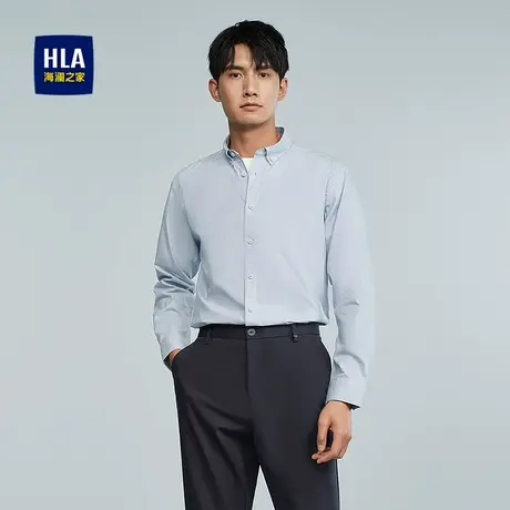 HLA/海澜之家长绒棉长袖休闲衬衫25春夏新纯棉柔软亲肤有型衬衣男商品大图
