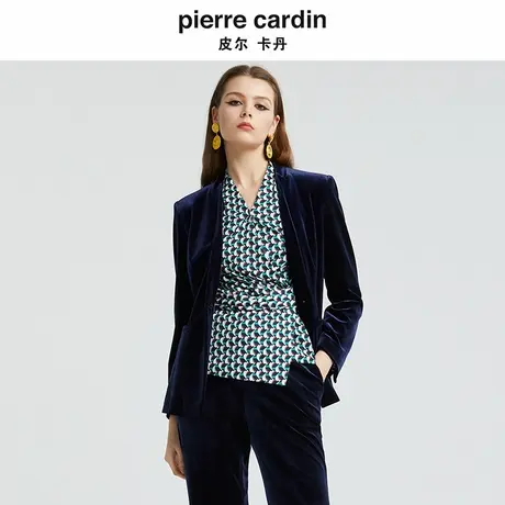 【皮尔卡丹女装】 时尚摩西服 登复古丝绒外套【专柜正品】图片