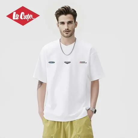 Lee Cooper/李库珀 简约短袖白T恤男夏季薄款潮流百搭半袖上衣商品大图