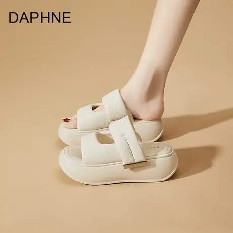 Daphne/达芙妮2025夏季新款厚底拖鞋女外穿百搭不累脚小个子显高图片