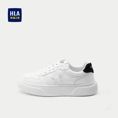 HLA/海澜之家简约轻质休闲鞋25新圆头系带发泡胶底时尚潮流板鞋男商品大图
