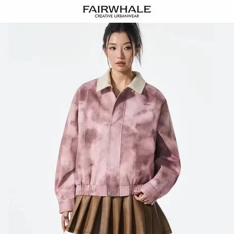马克华菲美式复古休闲外套女2025新款春秋宽松休闲百搭情侣装夹克图片