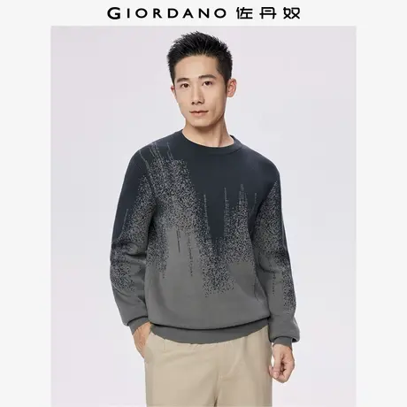 佐丹奴针织衫男装精梳纯棉渐变圆领毛织套头针织衫 01055703商品大图