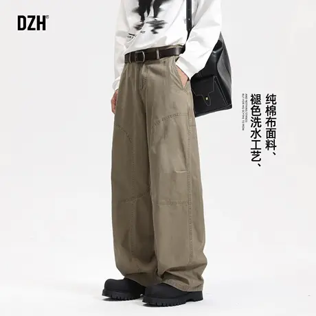 男士美式弯刀裤男款卡其色工装裤男秋季纯棉裤子直筒宽松裤伐木裤商品大图