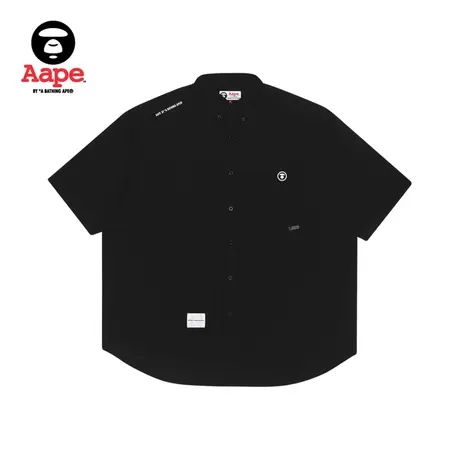 Aape男装春夏猿颜徽章字母印花休闲短袖衬衫8375XXG图片