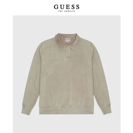 GUESS 男士复古oversize刺绣翻领卫衣-M2GQ09KB4N1商品大图