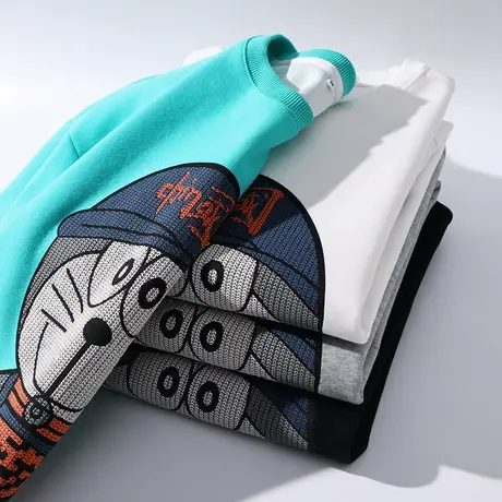 2022春秋季新款圆领男士卫衣宽松潮流卡通动漫百搭无帽休闲上衣服商品大图