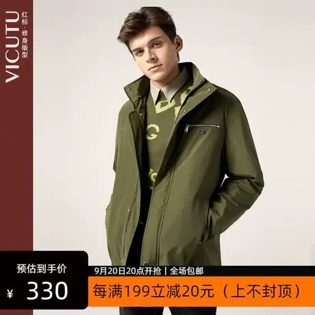 VICUTU/威可多商场同款男士棉服时尚立领防风保暖新款修身棉衣商品大图