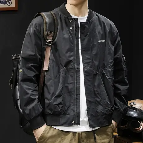 棒球领夹克男薄款外套2024新款春季男装工装大码男士休闲衣服春秋图片