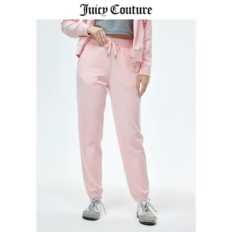 Juicy Couture橘滋休闲裤女春季新款美式运动天鹅绒束脚显瘦长裤图片