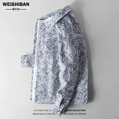 潮牌美式休闲提花宽松夹克男女同款痞帅上衣2022年春秋高街外套男图片