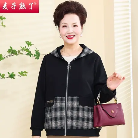 妈妈春装外套洋气上衣小个子春秋50岁奶奶休闲上衣中老年人女装商品大图