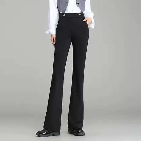 直筒微喇裤女秋季2023新款高腰气质黑色西装长裤休闲裤显瘦喇叭裤商品大图