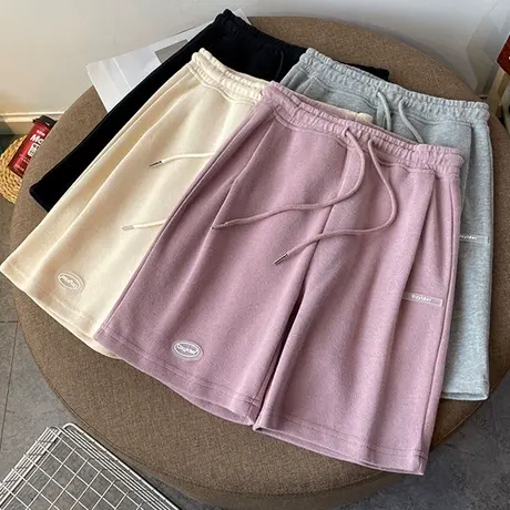 阔腿短裤女夏季薄款宽松小个子高腰显瘦直筒休闲运动五分裤潮ins图片