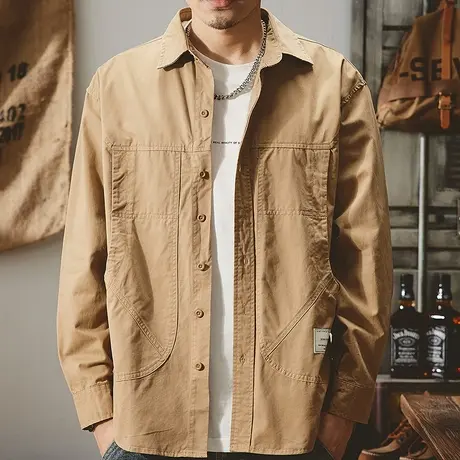 Modi Nick/摩帝尼克春夏百搭衬衫休闲潮流男士外套宽松长袖男衬衫图片