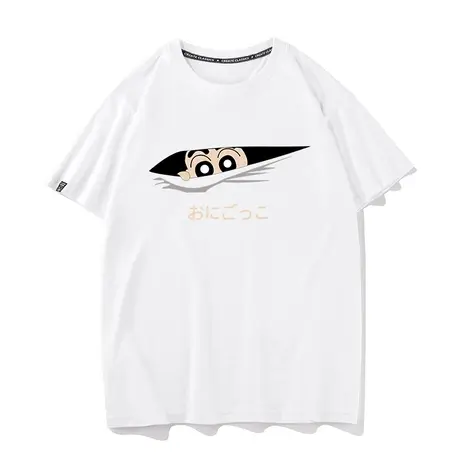 秀洛蜡笔小新夏季纯棉圆领短袖T恤男体恤打底衫半袖宽松时尚个性商品大图