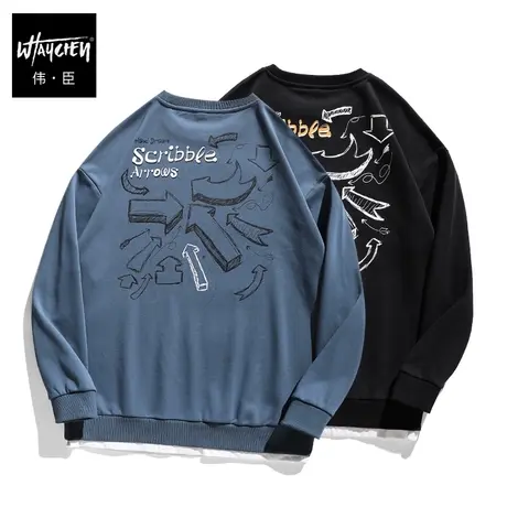 伟臣大码男装加肥加大男卫衣胖子春秋男士秋季印花创意个性图案商品大图