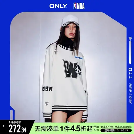 ONLY冬季百搭NBA联名螺纹长袖宽松卫衣女|12319S035商品大图