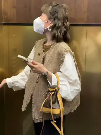 韩版复古气质流苏小香风马甲女秋季2023新款百搭开衫马夹外穿背心商品大图