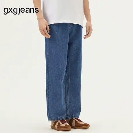 gxg.jeans男装 蓝色时尚宽松休闲裤子牛仔长裤男士 25年夏新品图片