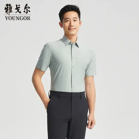 【商场同款】雅戈尔男士短袖衬衫夏季新款官方商务休闲短袖衬衫男图片