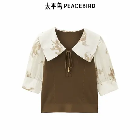 【商场同款】太平鸟女装年秋季新款相拼线套衫A1EEE3207商品大图