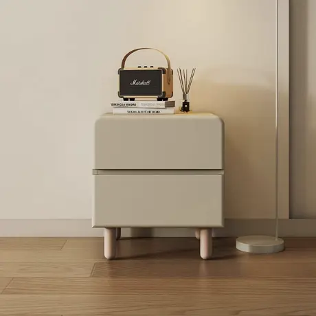 顾家家居实木奶油风全实木床头柜收纳柜二斗柜家用卧室边几储物柜商品大图