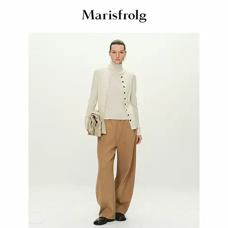 【云绒针织】Marisfrolg玛丝菲尔2025春新款丝羊毛坑条针织开衫商品大图