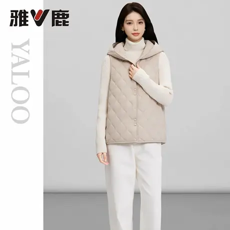 雅鹿正品袖口冬季轻薄羽绒服女短款纯色时尚马甲外套内搭超保暖图片