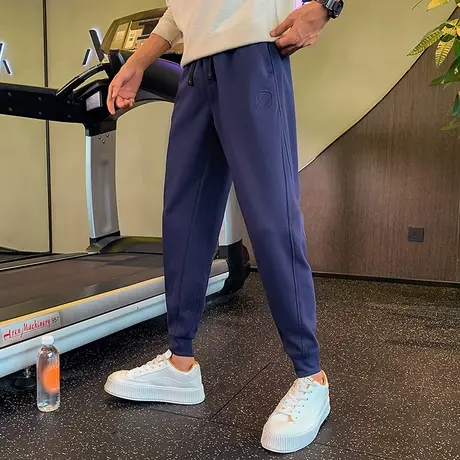 卫裤男2023年秋季小众潮流修身束脚运动裤男款痞帅潮牌小脚哈伦裤商品大图