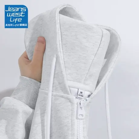 真维斯LIFE浅灰色外套秋款上衣女2023新款女装韩系慵懒风小众卫衣图片