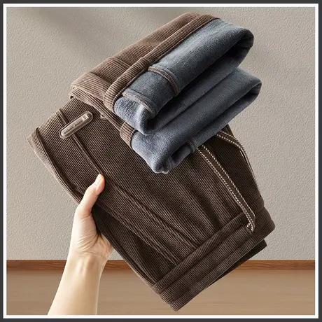 冬季加棉阔腿加厚防风休闲裤子秋冬款加绒保温抗寒卫裤2023年新款图片