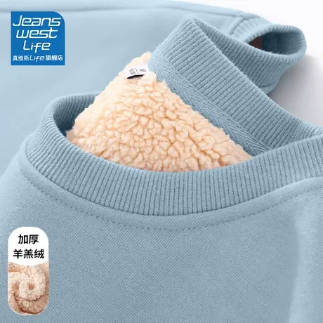 真维斯LIFE小个子女生上衣加绒卫衣女秋冬款2023新款爆款宽松外套商品大图