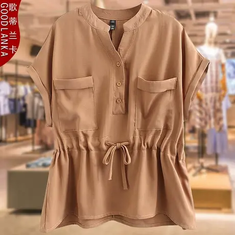 大码母亲节衣服40-50岁中年妈妈夏装上衣宽松洋气时尚收腰短袖T恤商品大图