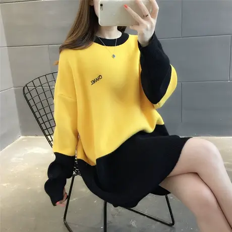 毛衣女装2024新款春秋季春款春装女士宽松毛衣裙外穿打底衫中长款商品大图