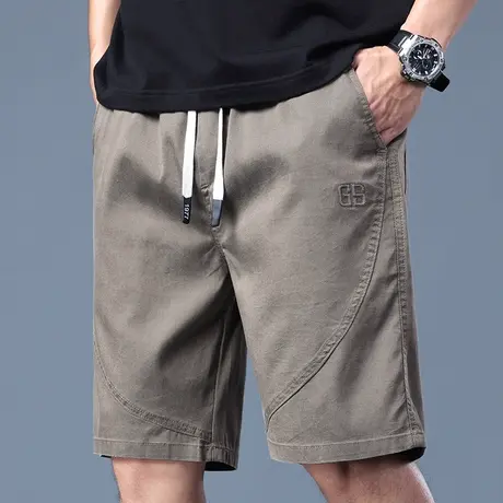 冰丝五分工装短裤男士夏季薄款半截咖色休闲中裤子外穿大裤衩男款商品大图