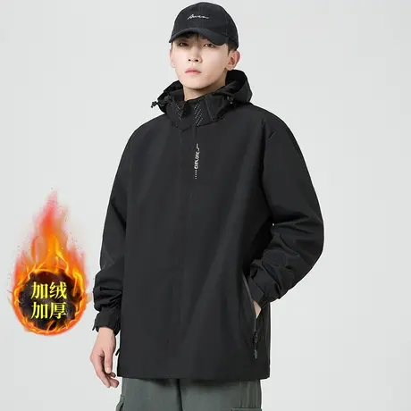 男士外套秋冬季三合一冲锋夹克上衣2023新款加绒加厚休闲男装大码商品大图