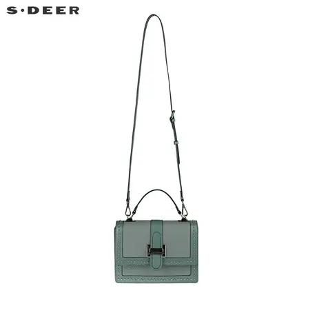 sdeer圣迪奥女装2022夏装新品时尚铆钉斜跨单肩方包S22283817😄图片