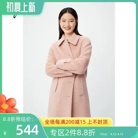 伊芙丽毛呢外套女商场同款冬季新品长袖中长款休闲外套1BA470542图片
