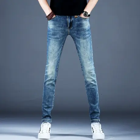 弹力高端牛仔裤男2023新款春秋裤子潮流男士美式高街牛仔长裤潮牌商品大图