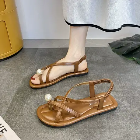 罗马凉鞋女款夏季2024年新款时尚百搭网红仙女风套趾沙滩鞋女鞋子图片