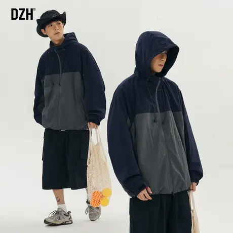 男士户外冲锋衣夹克男春季美式拼色钓鱼外套2024新款机能休闲男装商品大图