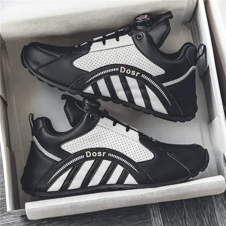 欧洲站男鞋秋春季旋转纽扣潮牌百搭高级感运动休闲内增高老爹潮鞋商品大图