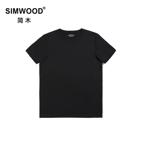 simwood简木男装【修身款型】夏季休闲百搭微弹纯色圆领短袖t恤男图片