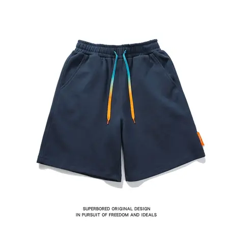 夏季纯棉短裤男青少年潮流运动休闲宽松大码简约基础款男士五分裤商品大图