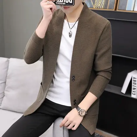 针织外套男韩版修身春秋外穿潮流毛衣秋季上衣服外搭男士开衫冬装商品大图