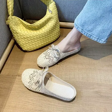 包头半拖鞋女鞋2023夏季新款懒人网红时尚百搭渔夫孕妇外穿凉拖鞋商品大图