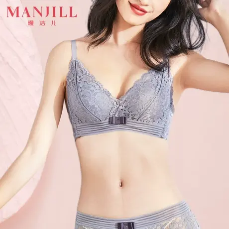 熳洁儿女士蕾丝文胸聚拢无钢圈上薄下厚内衣女收副乳性感美背胸罩商品大图