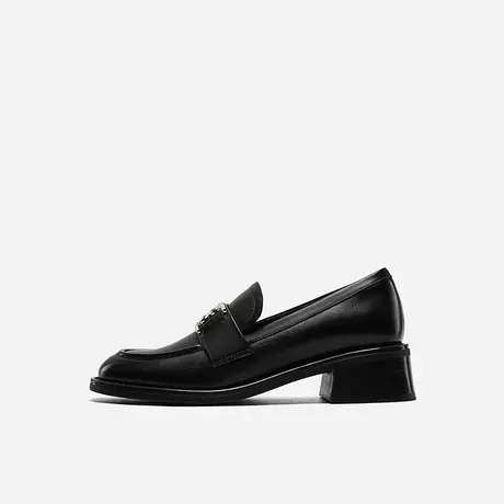 Nine West/玖熙2024年春季新款乐福鞋女圆头中跟粗跟通勤单鞋女商品大图