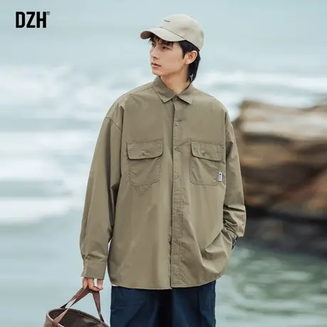 男士秋季工装衬衫男潮牌高级感男装穿搭休闲长袖叠穿衬衣外套男款商品大图